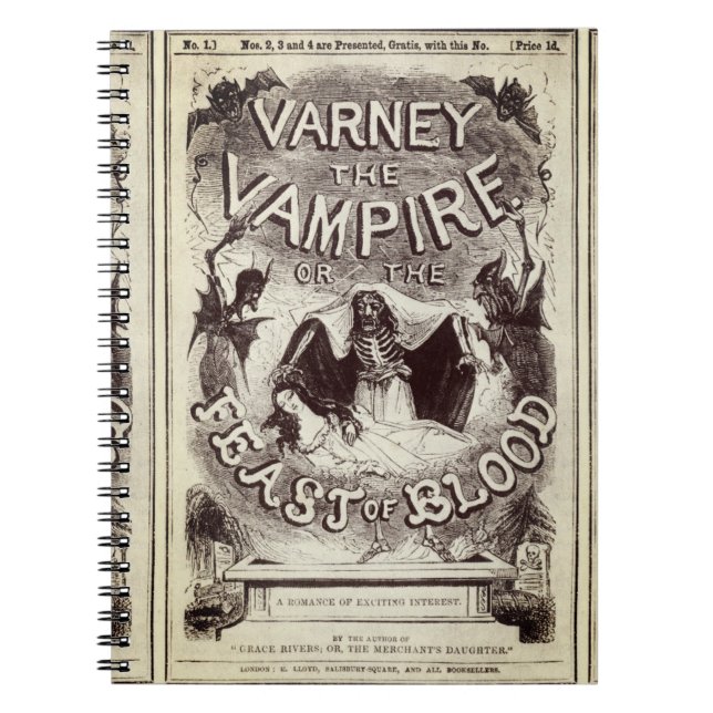 Varney the Vampire (Publikationstäcke) Anteckningsbok (Framsidan)