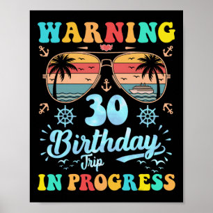 Varning 30-årsfirande resa pågår rolig kryssning poster