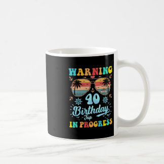 Varning 40-årsdagstripp Pågår Rolig Kryssning Kaffemugg