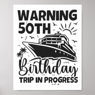 Varning 50-årsdagstripp Pågår 50 År Gammal Poster