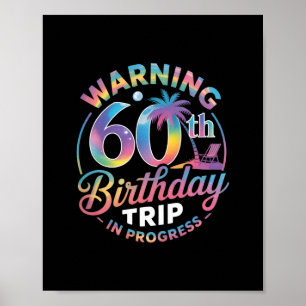 Varning 60-årsdagstripp Pågår Födelsedag 60 År Poster