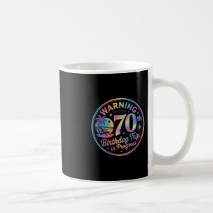 Varning 70-årsfirande resa pågår Födelsedag 70 år Kaffemugg