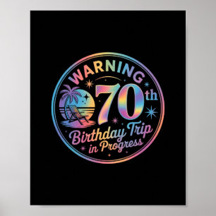 Varning 70-årsfirande resa pågår Födelsedag 70 år Poster