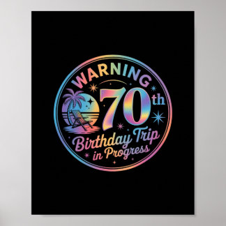 Varning 70-årsfirande resa pågår Födelsedag 70 år Poster