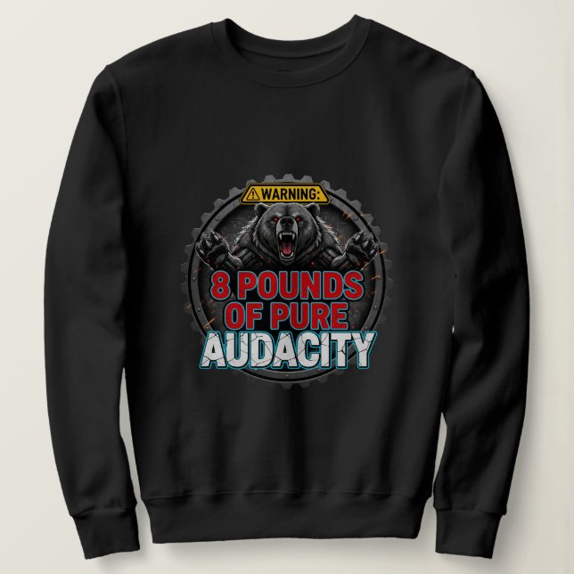 Varning 8 Pund av Ren Djärvhet T Shirt (Design framsida)