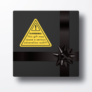 Varning: Adrenaline Rush Funny Gult Sticker ⚠ Triangelformat Klistermärke