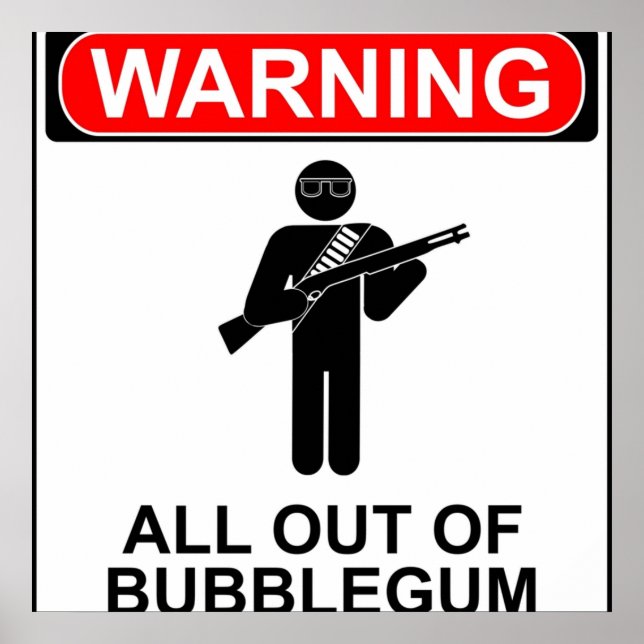 Varning: allt utom bubbelgum poster (Framsidan)