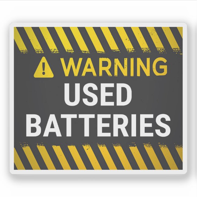 Varning Använda Batterier Klistermärken (Framsida)