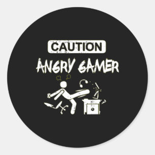 Varning Arg Gamer-datorns fantastiska videospelsgå Runt Klistermärke