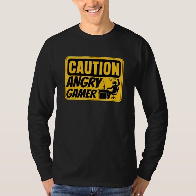 Varning Arg Gamer Video Game Player Pc Console G T Shirt (Framsida)
