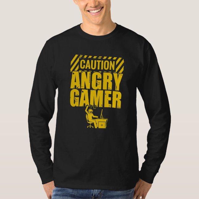 Varning Arg Gamer Video Game Player Pc Console G T Shirt (Framsida)