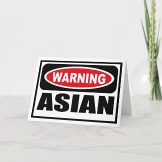 Varning ASIAN-hälsningskort Kort