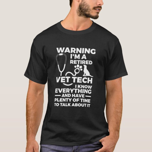Varning Återvunnen Vet Tech Gift Veterinarian T Shirt (Framsida)
