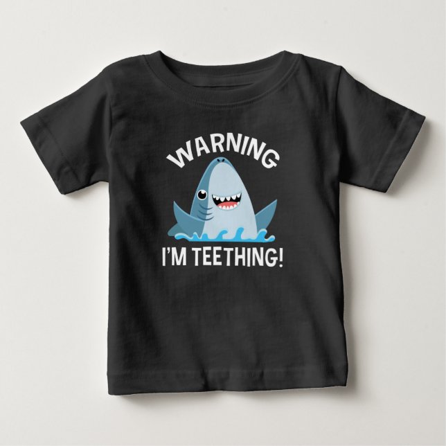 Varning att jag är teething t shirt (Framsida)