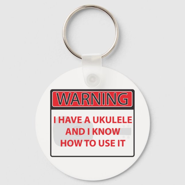 varning att jag har en ukulele 2000Varning om att  Nyckelring (Framsida)