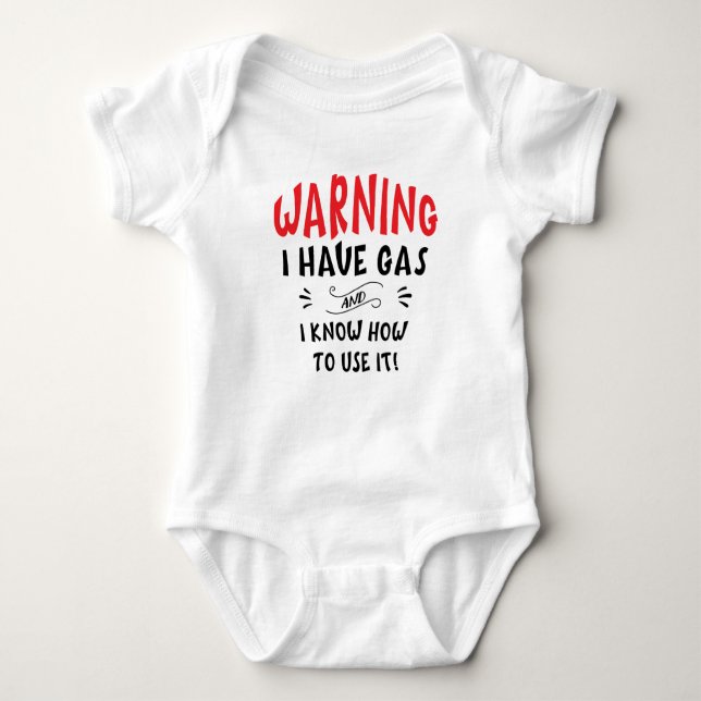 Varning att jag har gas.. Funny Baby T Shirt (Framsida)