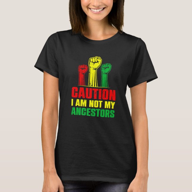 Varning att jag inte är mina fästare African Ameri T Shirt (Framsida)