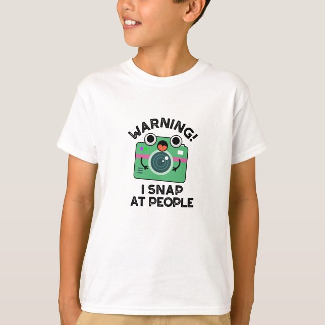 Varning att jag skakar på People Funny Camera Pun T Shirt (Framsida)