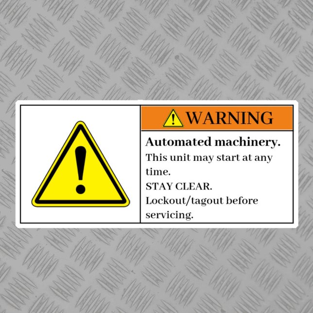 Varning Automatisk maskinetikett Klistermärken (Skapare uppladdad)