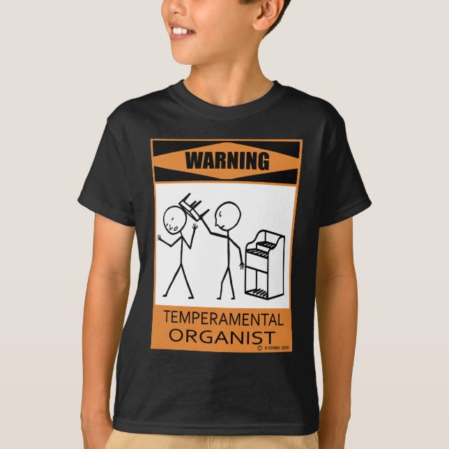 Varning av TemperPrincip-organism T-shirt (Framsida)