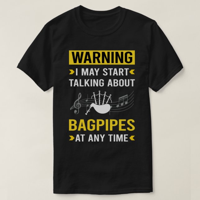 Varning Bagpipe Bagpipes Bagpiper T Shirt (Design framsida)