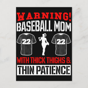 Varning baseballmamma med tjocka lår och tunn tåla helg vykort