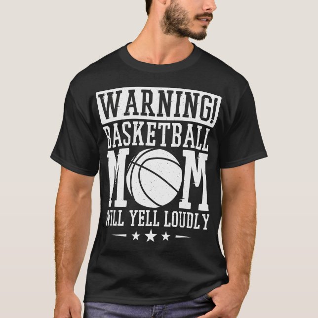 Varning Basketball Mamma kommer att gula Louely Ba T Shirt (Framsida)