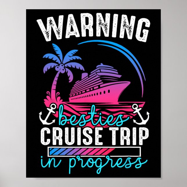 Varning Bästa vänner Kryssningsresa Pågår Tropisk  Poster (Framsidan)