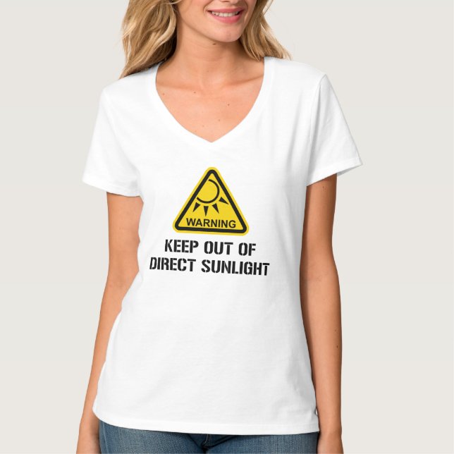 VARNING - behållan ut ur riktar solljus Tee Shirt (Framsida)