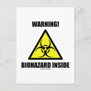 Varning! Biohazard Inside (Biohazard Sign Humor) Vykort