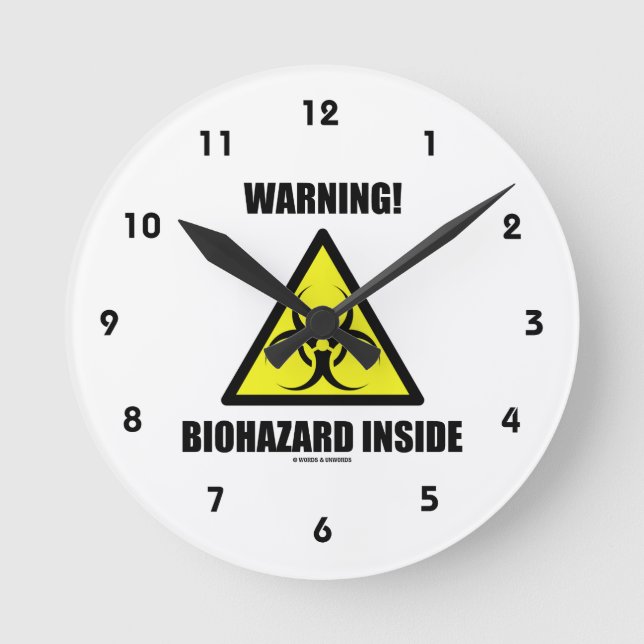 Varning! Biohazardinsida (Signagehumorn) Rund Klocka (Framsida)