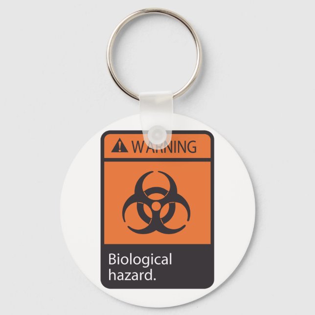 Varning Biologisk fara skylt Biohazard Symbol Nyckelring (Framsida)