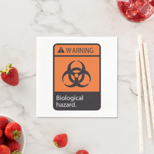 Varning Biologisk fara skylt Biohazard Symbol Pappersservett