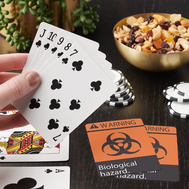 Varning Biologiska  uppspelningskort Casinokort (Skapare uppladdad)