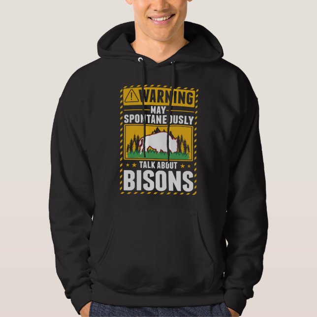 Varning Bison Vattenbuffel Hoodie (Framsida)