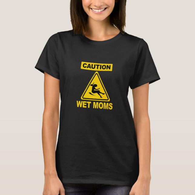 Varning Blöt Mammor Science Geek T Shirt (Framsida)