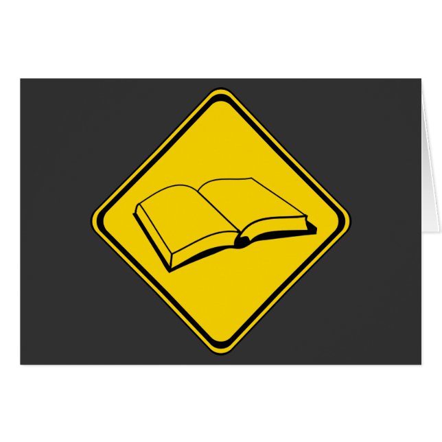 Varning! Bokar Ahead! Hälsningskort (Framsidan Horizontal)