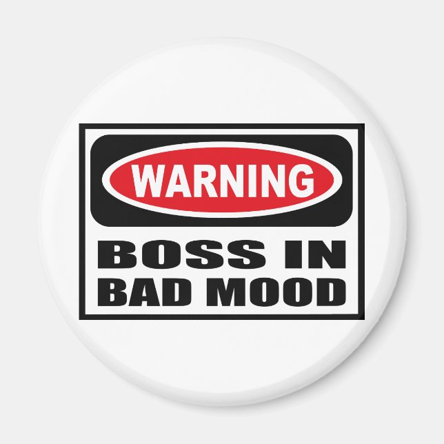 Varning CHEF I BAD MOOD Magnet (Framsidan)