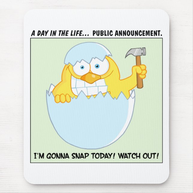 Varning! Chicken Fäst Stressat ut Musmatta (Framsidan)