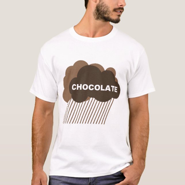 Varning: Choklad regnar T-shirt (Framsida)