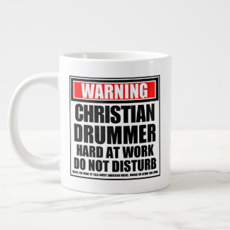 Varning Christian Drummer Hard in Work Jumbo Mugg