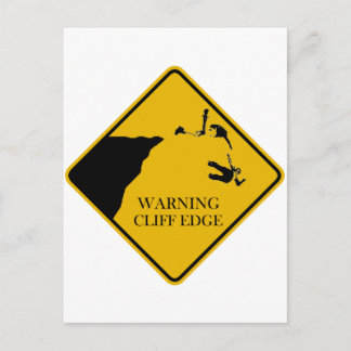 Varning Cliff Kant Vykort