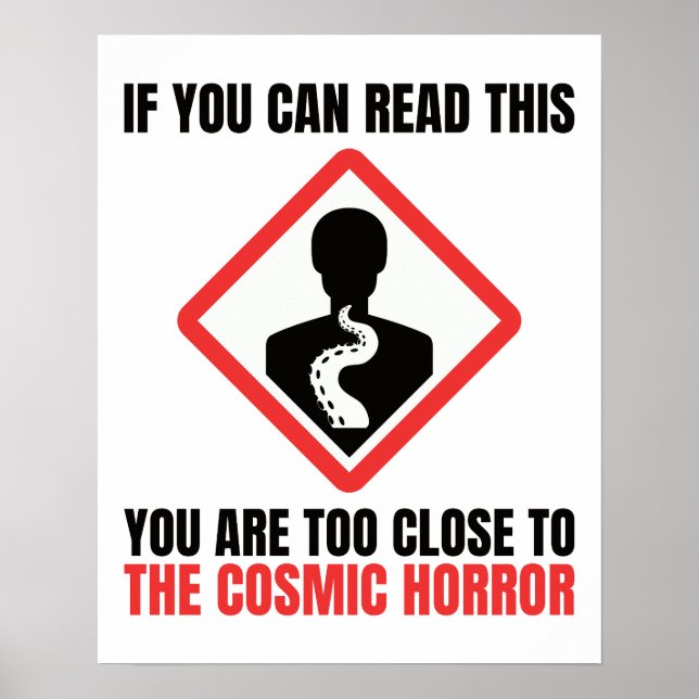 Varning Cosmic Horror Cthulhu Lovecraft Poster (Framsidan)