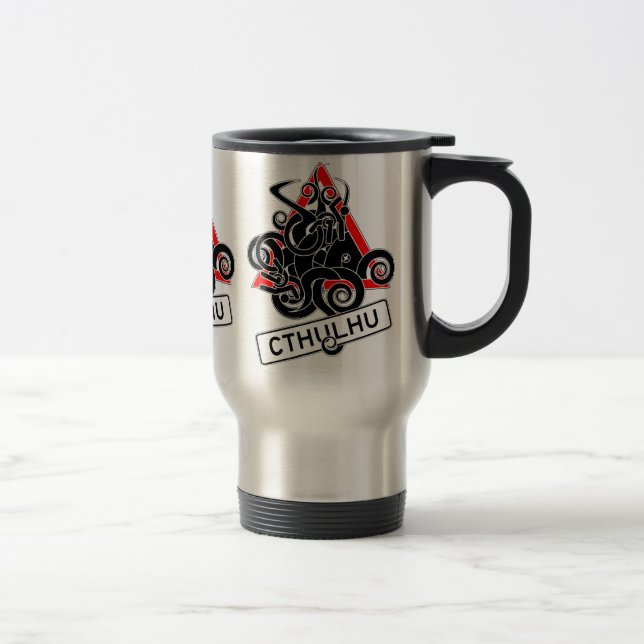 Varning: Cthulhu (UK) återvinningsbar kaffemugg (Höger)