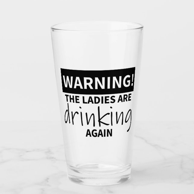 Varning! Dam dricker igen glas (Framsida)