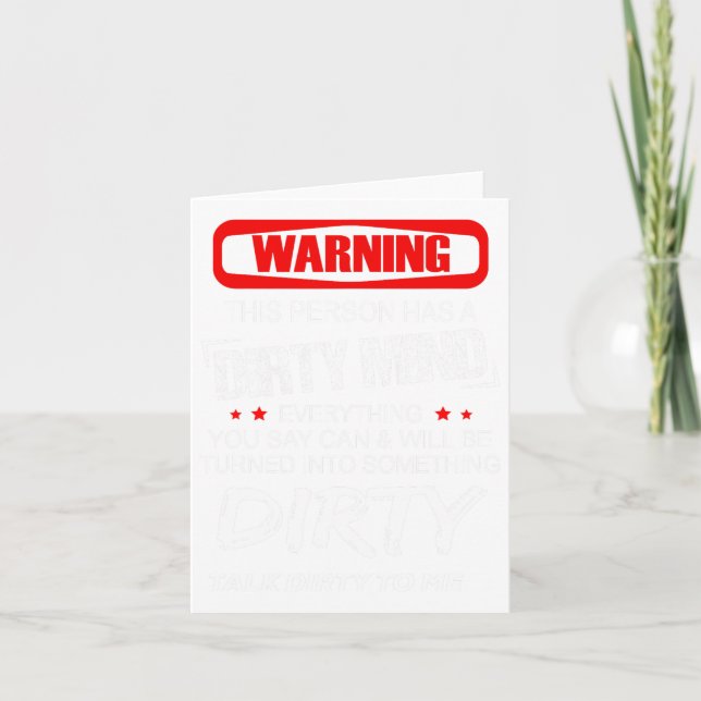 Varning Den här personen har ett smutsigt sinne Al Kort (Framsida)