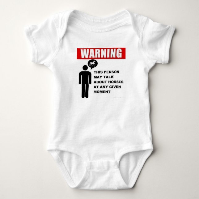 Varning!  Denna person kan tala om hästar! Tee Shirt (Framsida)