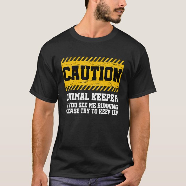 Varning Djurhållare Om Du Ser Mig Springa Zoolog T Shirt (Framsida)
