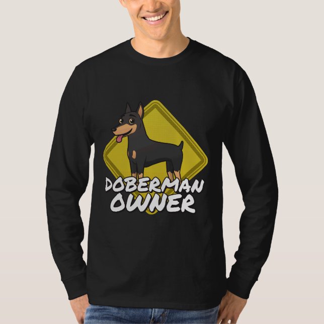 Varning Doberman Owner 543 T Shirt (Framsida)