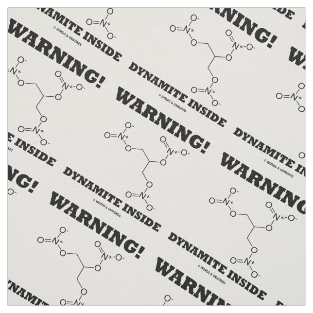 Varning! Dynamite Inside Nitroglycerin Molecule Tyg (Provkarta)
